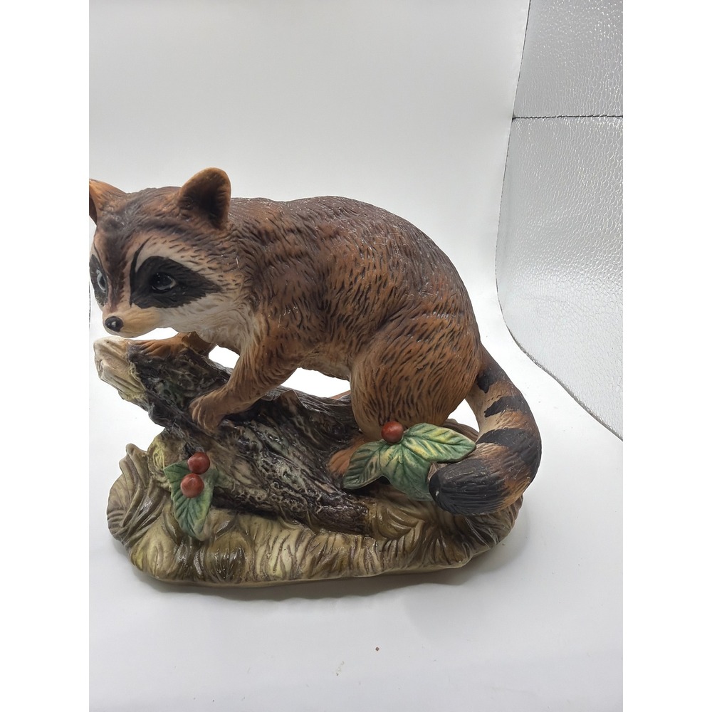Masterpiece by Homco Raccoon Porcelain Figurine 1247 Hand Painted Vintage